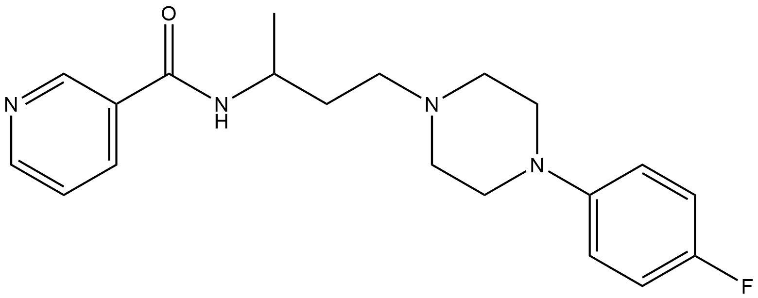 (-)-N-[3-[4-(4-Fluorophenyl)-1-piperazinyl]-1-methylpropyl]-3-pyridinecarboxamide 结构式