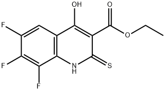 3-Quinolinecarboxylic acid, 6,7,8-trifluoro-1,2-dihydro-4-hydroxy-2-thioxo-, ethyl ester 结构式