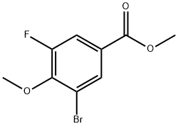 3-溴-5-氟-4-甲氧基苯甲酸甲酯 结构式