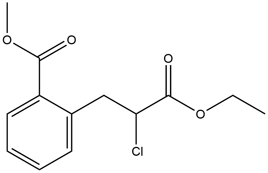 Benzenepropanoic acid, α-chloro-2-(methoxycarbonyl)-, ethyl ester 结构式