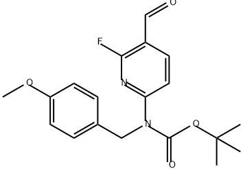 Carbamic acid, N-(6-fluoro-5-formyl-2-pyridinyl)-N-[(4-methoxyphenyl)methyl]-, 1,1-dimethylethyl ester 结构式