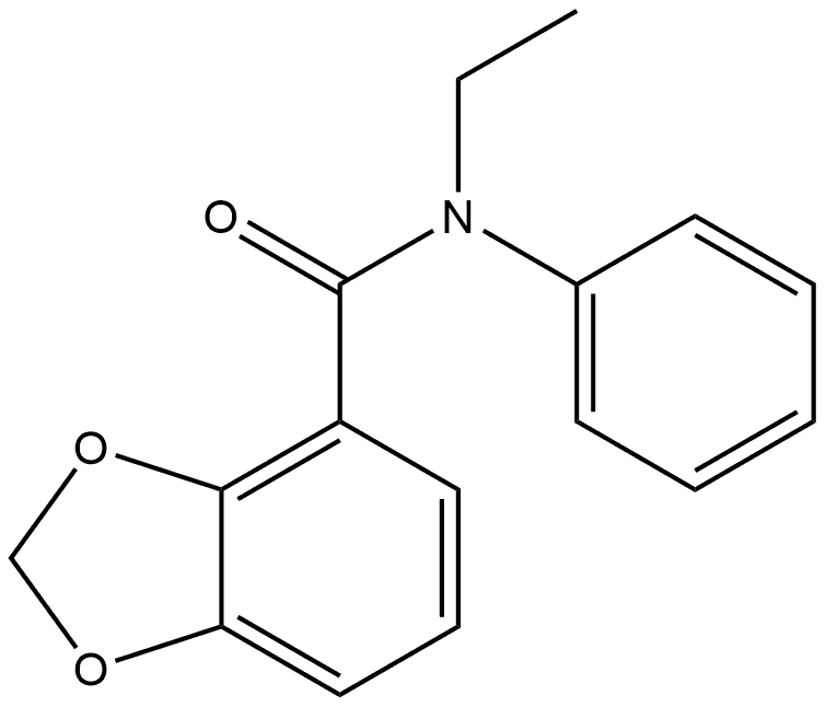 N-Ethyl-N-phenyl-1,3-benzodioxole-4-carboxamide 结构式