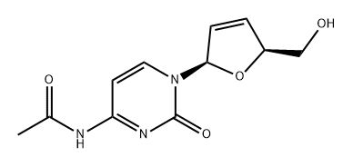 Cytidine, N-acetyl-2',3'-didehydro-2',3'-dideoxy- 结构式