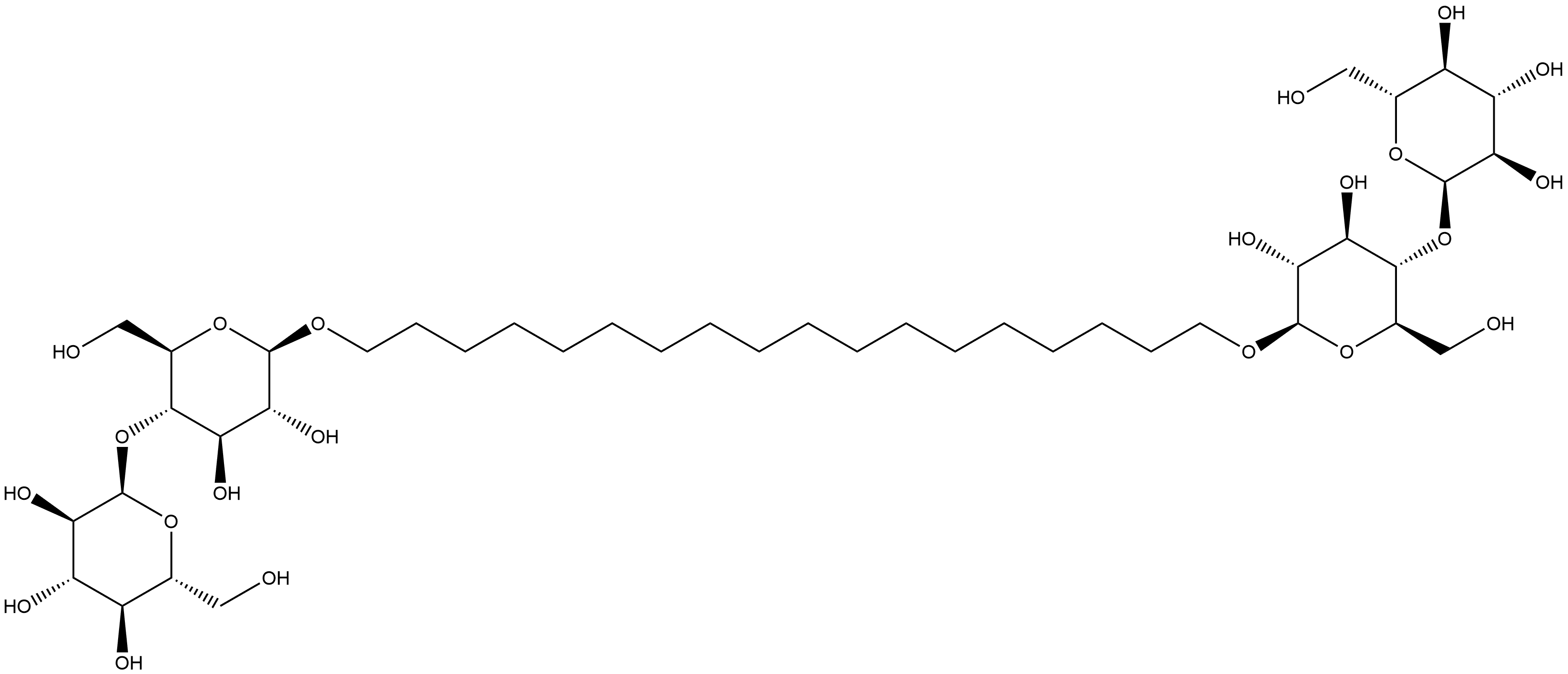 β-D-Glucopyranoside, 1,18-octadecanediyl bis[4-O-α-D-glucopyranosyl- 结构式