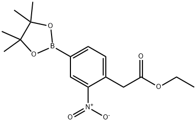 2-(2-硝基-4-(4,4,5,5-四甲基-1,3,2-二氧硼杂环戊烷-2-基)苯基)乙酸乙酯 结构式