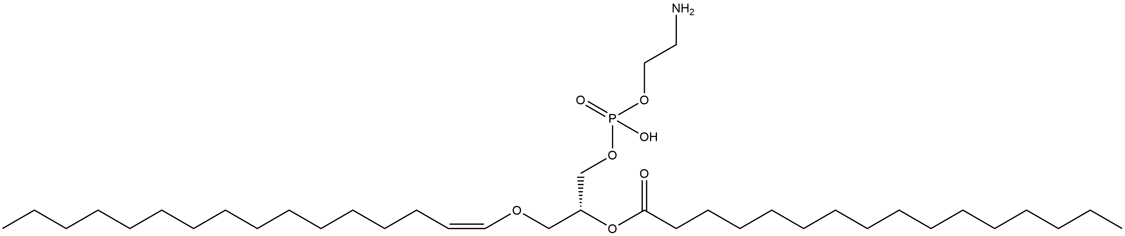 1-1(Z)-Hexadecenyl-2-Palmitoyl-sn-glycero-3-PE 结构式