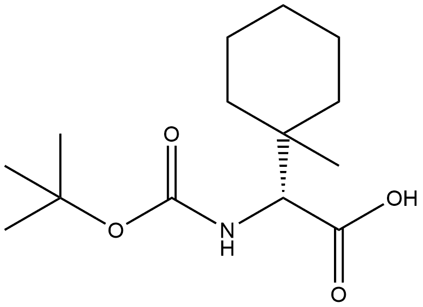 (R)-2-(BOC-氨基)-2-(1-甲基环己基)乙酸 结构式