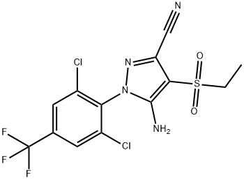 1H-Pyrazole-3-carbonitrile,5-amino-1-[2,6-dichloro-4-trifluoromethyl)phenyl]-4-(ethylsulfonyl)- 结构式