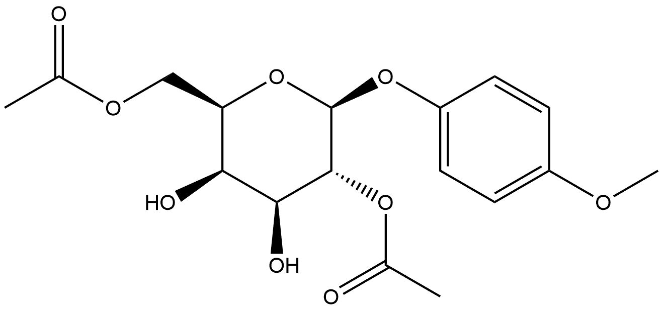 4-甲氧基苯基2,6-二-O-乙酰基-Β-D-吡喃半乳糖苷 结构式