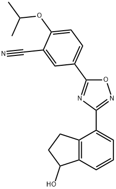 5-[3-(2,3-二氢-1-羟基-1H-茚-4-基)-1,2,4-恶二唑-5-基]-2-(1-甲基乙氧基)苯甲腈- 结构式