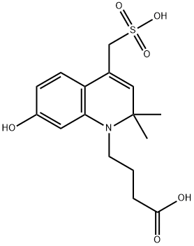 1(2H)-喹啉丁酸,7-羟基-2,2-二甲基-4-(磺甲基)-,钠盐… 结构式