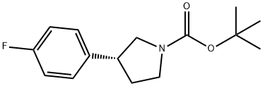 1-Pyrrolidinecarboxylic acid, 3-(4-fluorophenyl)-, 1,1-dimethylethyl ester, (3R)- 结构式