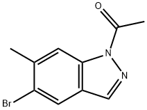 Ethanone, 1-(5-bromo-6-methyl-1H-indazol-1-yl)- 结构式