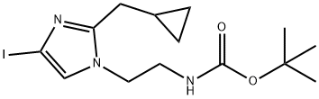 叔-丁基 (2-(2-环丙基-4-碘-1H-咪唑-1-基)乙基)氨基甲酯 结构式