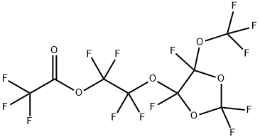 Acetic acid, 2,2,2-trifluoro-, 1,1,2,2-tetrafluoro-2-[[2,2,4,5-tetrafluoro-5-(trifluoromethoxy)-1,3-dioxolan-4-yl]oxy]ethyl ester 结构式