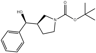 1-Pyrrolidinecarboxylic acid, 3-[(S)-hydroxyphenylmethyl]-, 1,1-dimethylethyl ester, (3R)- 结构式