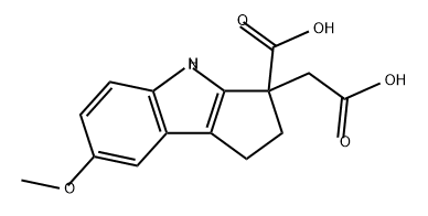 CYCLOPENT[B]INDOLE-3-ACETIC ACID, 3-CARBOXY-1,2,3,4-TETRAHYDRO-7-METHOXY- 结构式