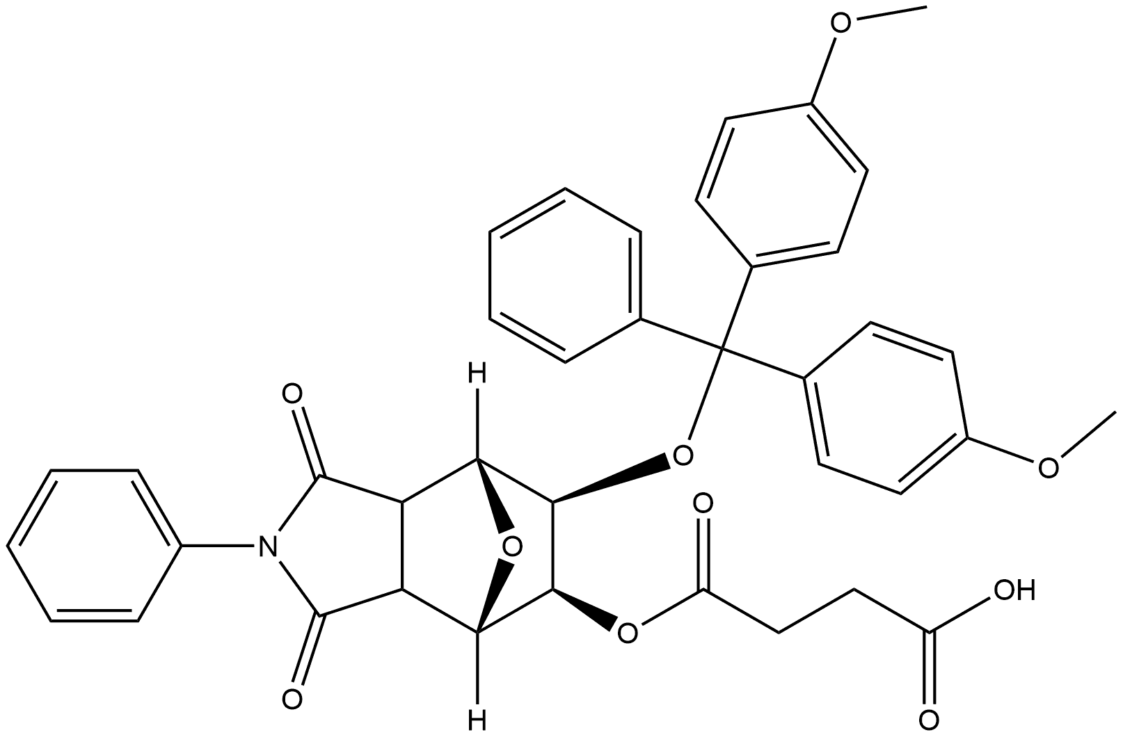 4-(((4S,5S,6R,7R)-6-(双(4-甲氧基苯基)(苯基)甲氧基)-1,3-二氧代-2-苯基八氢-1H-4,7-环氧异吲哚-5-氧基))-4-氧代丁酸酯 结构式