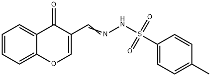 Benzenesulfonic acid, 4-methyl-, 2-[(4-oxo-4H-1-benzopyran-3-yl)methylene]hydrazide 结构式