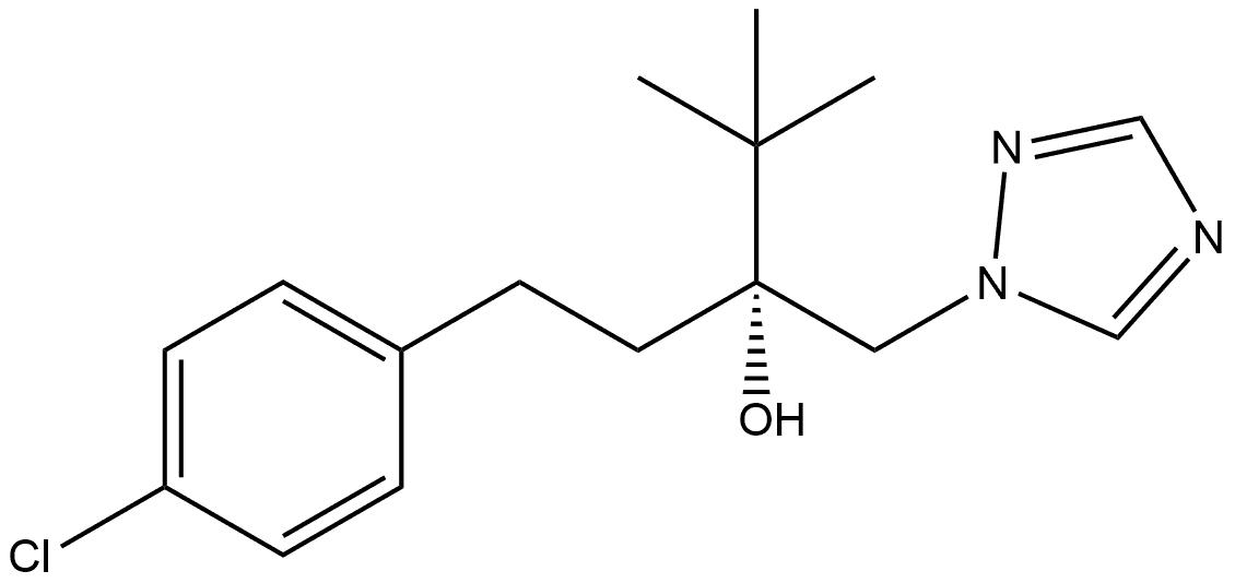 1H-1,2,4-Triazole-1-ethanol, α-[2-(4-chlorophenyl)ethyl]-α-(1,1-dimethylethyl)-, (αR)- 结构式