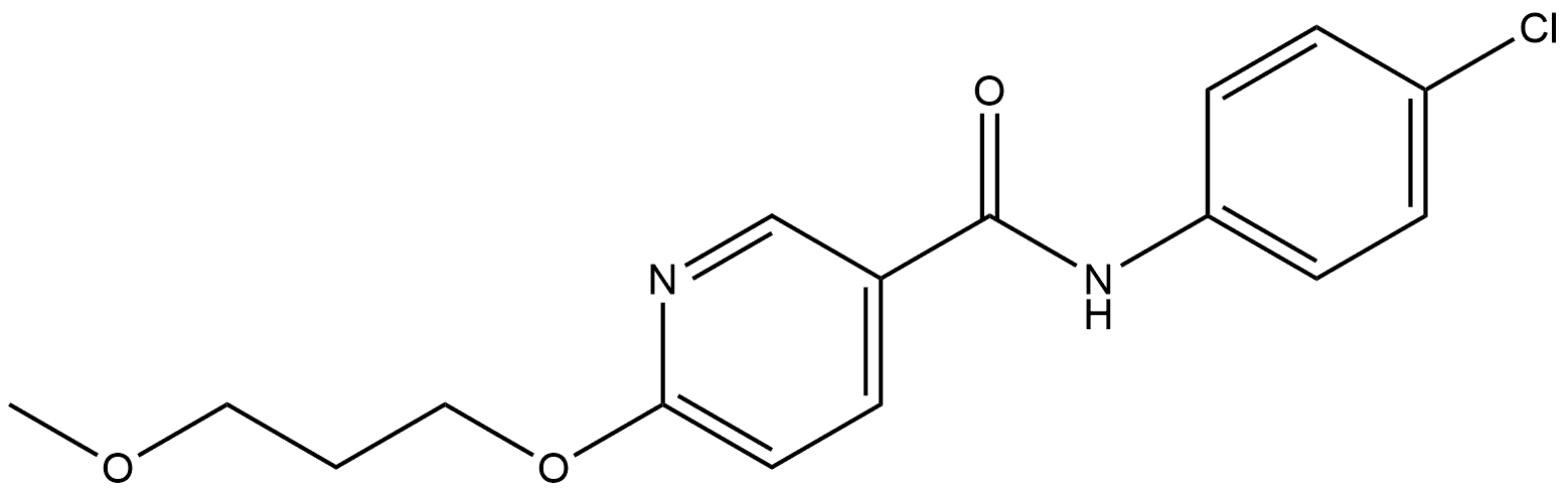 N-(4-Chlorophenyl)-6-(3-methoxypropoxy)-3-pyridinecarboxamide 结构式