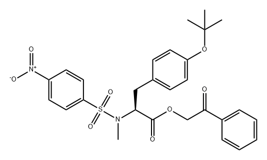 L-Tyrosine, O-(1,1-dimethylethyl)-N-methyl-N-[(4-nitrophenyl)sulfonyl]-, 2-oxo-2-phenylethyl ester 结构式