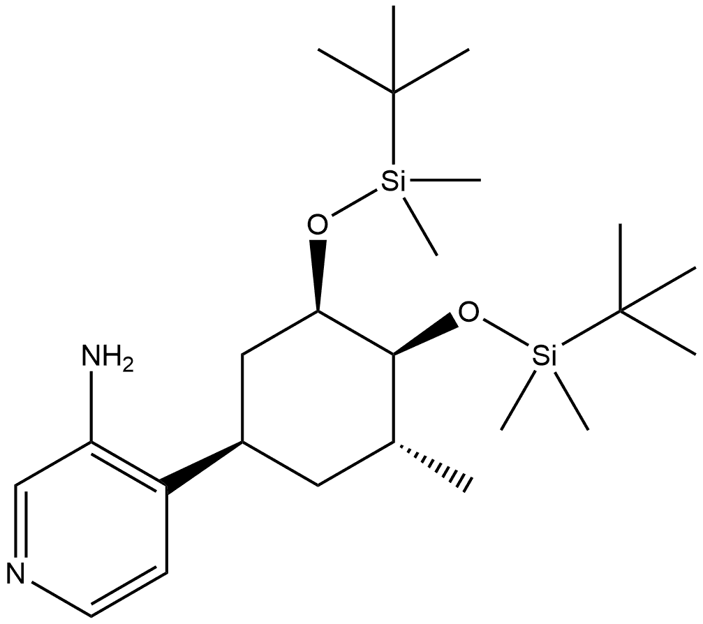 4-[(1R,3R,4S,5R)-3,4-bis[[tert-butyl(dimethyl)silyl]oxy]-5-methyl-cyclohexyl]pyridin-3-amine 结构式