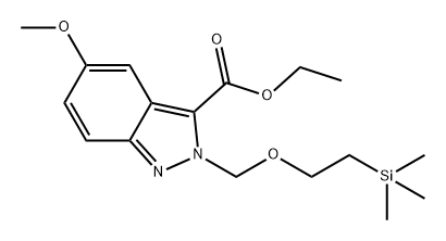 2H-Indazole-3-carboxylic acid, 5-methoxy-2-[[2-(trimethylsilyl)ethoxy]methyl]-, ethyl ester 结构式