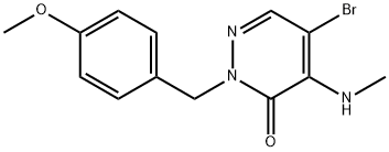 5-溴-2-[(4-甲氧基苯基)甲基]-4-(甲氨基)-3(2H)-哒嗪酮 结构式