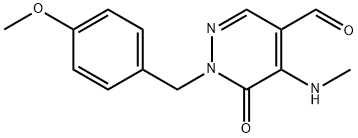 1-(4-甲氧基苄基)-5-(甲氨基)-6-氧代-1,6-二氢哒嗪-4-甲醛 结构式