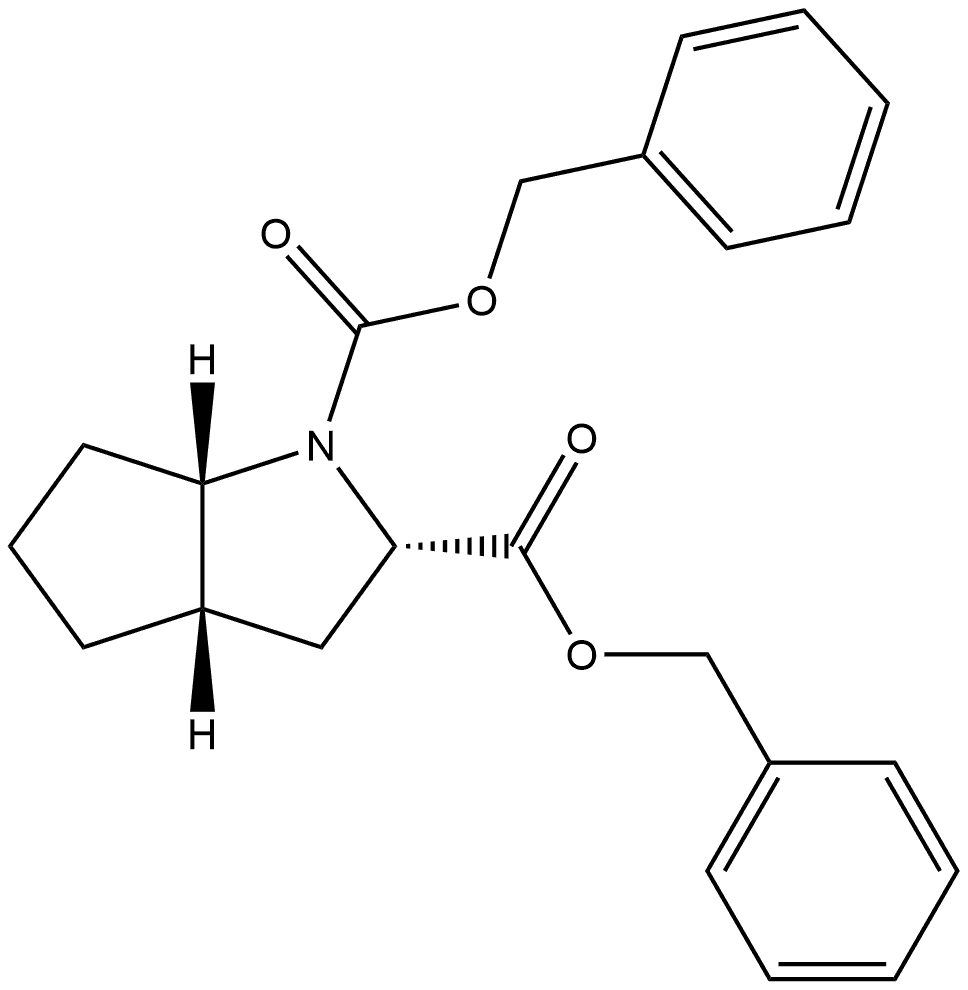 Cyclopenta[b]pyrrole-1,2(2H)-dicarboxylic acid, hexahydro-, bis(phenylmethyl) ester, [2S-(2α,3aβ,6aβ)]- (9CI) 结构式