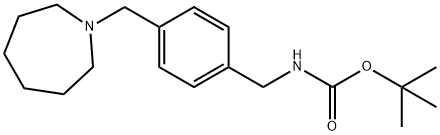 Carbamic acid, N-[[4-[(hexahydro-1H-azepin-1-yl)methyl]phenyl]methyl]-, 1,1-dimethylethyl ester 结构式