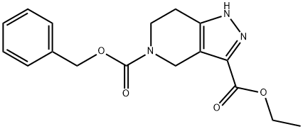 5-benzyl 3-ethyl 6,7-dihydro-2H-pyrazolo[4,3-c]pyridine-3,5(4H)-dicarboxylate 结构式