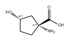 (1R,3S)-1-氨基-3-羟基环戊烷-1-羧酸 结构式