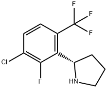 (2S)-2-[3-CHLORO-2-FLUORO-6-(TRIFLUOROMETHYL)PHENYL]PYRROLIDINE 结构式