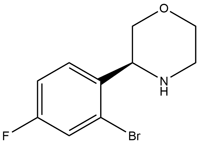 (S)-3-(2-bromo-4-fluorophenyl)morpholine 结构式