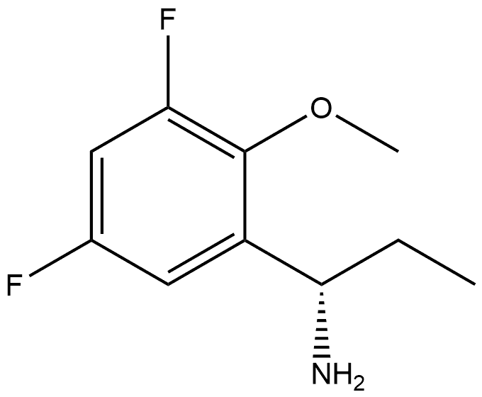 (S)-1-(3,5-difluoro-2-methoxyphenyl)propan-1-amine 结构式