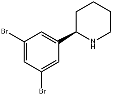 (2R)-2-(3,5-dibromophenyl)piperidine 结构式