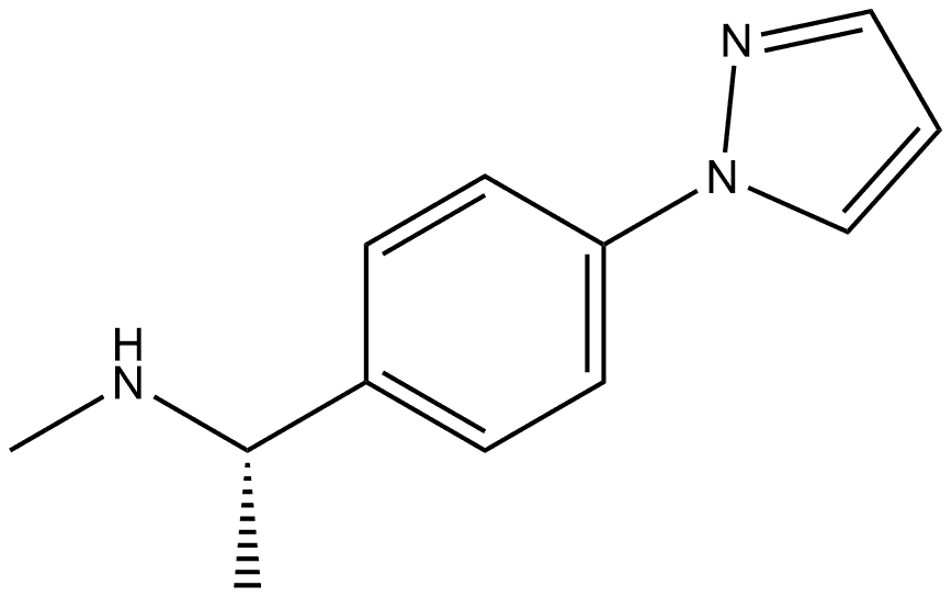 (S)-1-(4-(1H-pyrazol-1-yl)phenyl)-N-methylethan-1-amine 结构式