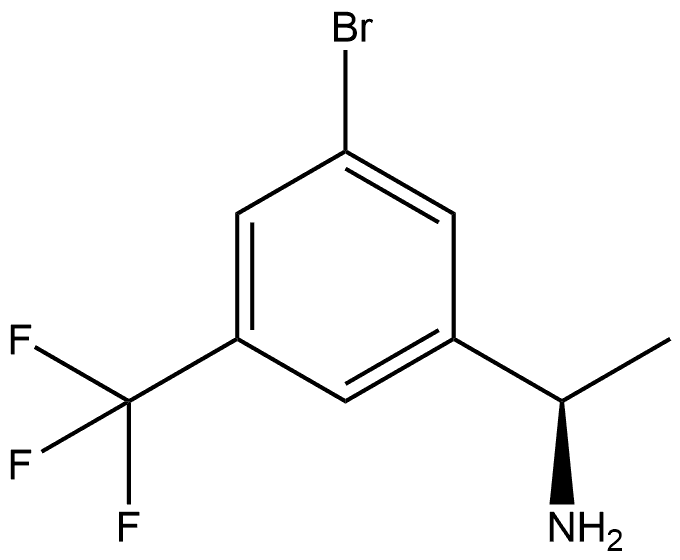 (R)-1-(3-溴-5-(三氟甲基)苯基)乙烷-1-胺 结构式