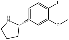 (2S)-2-(4-fluoro-3-methoxyphenyl)pyrrolidine 结构式