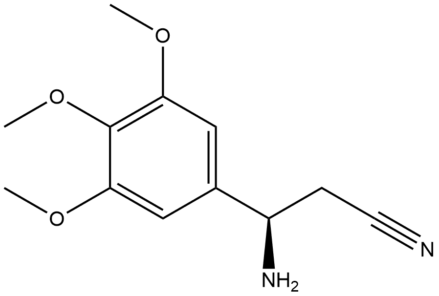 (3R)-3-AMINO-3-(3,4,5-TRIMETHOXYPHENYL)PROPANENITRILE 结构式