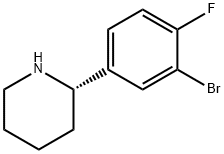 (2S)-2-(3-bromo-4-fluorophenyl)piperidine 结构式