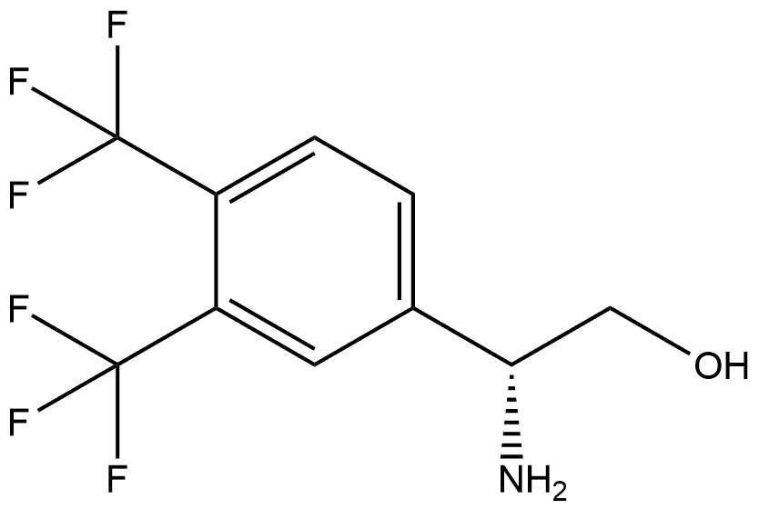 (βR)-β-Amino-3,4-bis(trifluoromethyl)benzeneethanol 结构式