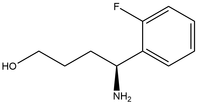 (S)-4-氨基-4-(2-氟苯基)丁-1-醇 结构式