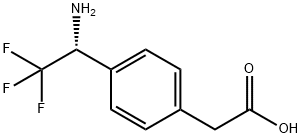 Benzeneacetic acid, 4-[(1R)-1-amino-2,2,2-trifluoroethyl]- 结构式