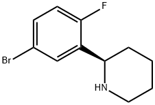 (2R)-2-(5-bromo-2-fluorophenyl)piperidine 结构式