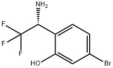 2-[(1R)-1-Amino-2,2,2-trifluoroethyl]-5-bromophenol 结构式