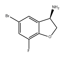 3-Benzofuranamine, 5-bromo-7-fluoro-2,3-dihydro-, (3R)- 结构式