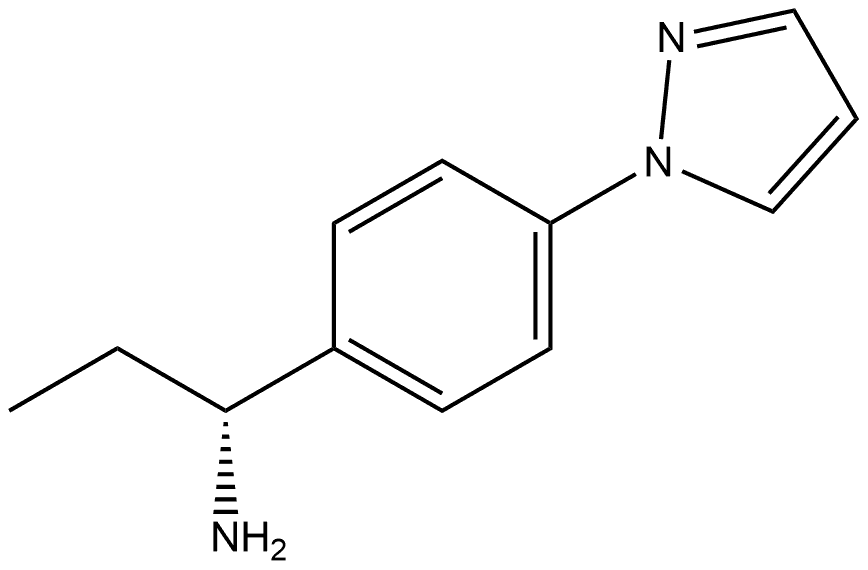 (R)-1-(4-(1H-pyrazol-1-yl)phenyl)propan-1-amine 结构式